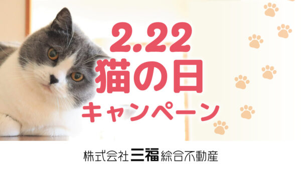 ペット可賃貸入居をサポート！「猫の日キャンペーン」初開催｜三福綜合不動産