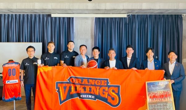 愛媛オレンジバイキングスが三福グループを訪問！2024年シーズン開幕へ